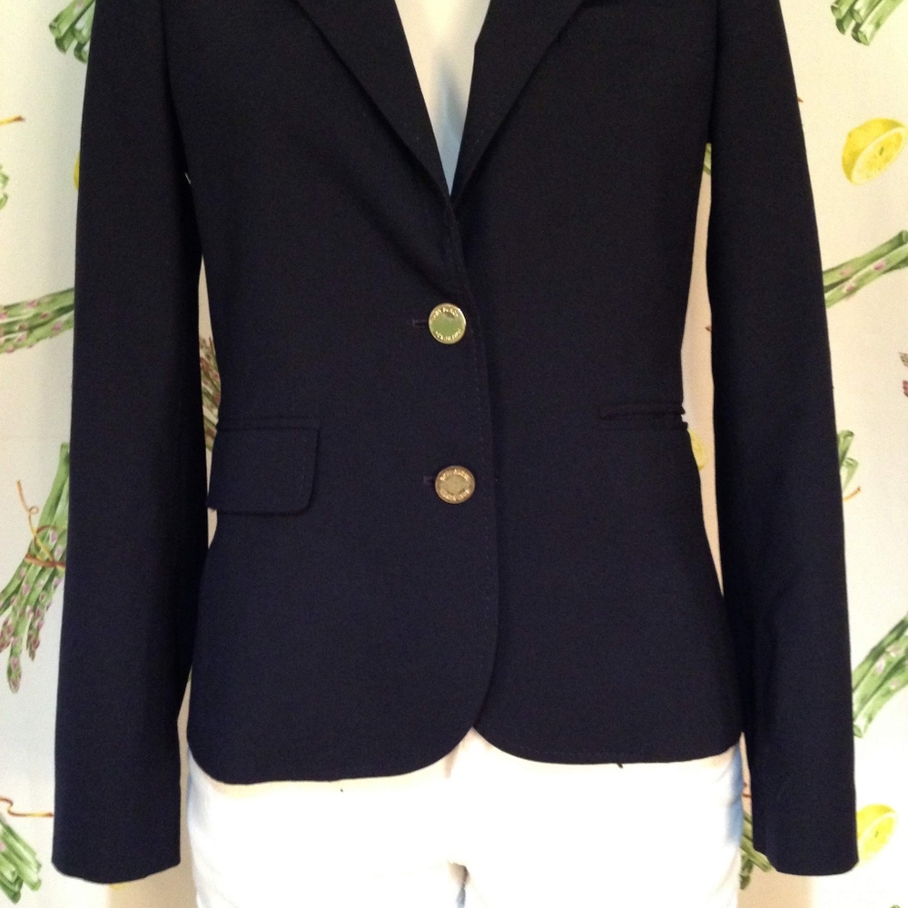 Tory Burch Navy Two Button Blazer Size 2 - Picture 5 of 8